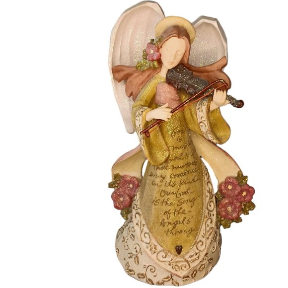 Enesco Foundations Angel Playing Violin Christmas Angel Figurine - Picture 1 of 11
